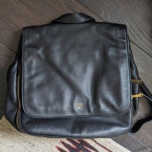 Fossil Brand leather backpack handbag
